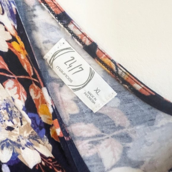 Maurices 24/7 Shift Dress, Blue Coral Floral Size XL - Picture 3 of 5